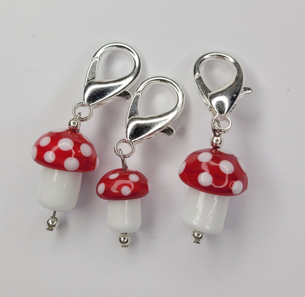 Set of Mushroom Stitch Markers. *LIMITED AVAILABLE *