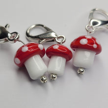 Load image into Gallery viewer, Set of Mushroom Stitch Markers. *LIMITED AVAILABLE *
